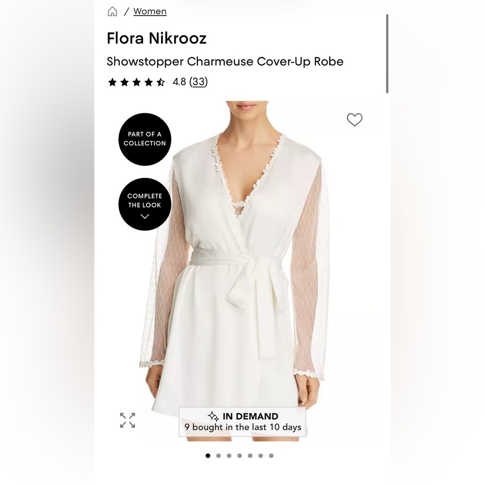 Flora Nikrooz Showstopper Charmeuse Cover-Up Robe small